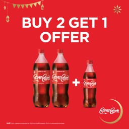 Buy 2 Coca-Cola 1.25 L & Get 1 Coca-Cola 600 ml